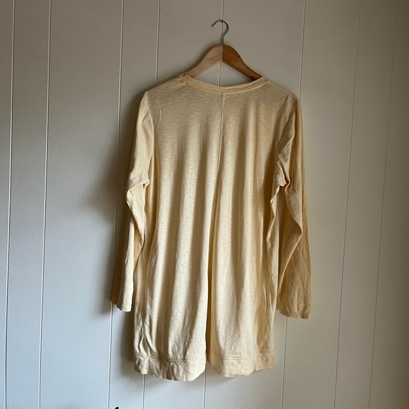 J. Jill Pima Elliptical Tunic Heathered Cream Yellow Coastal Grandma Beach Sz Lg - Picture 3 of 8